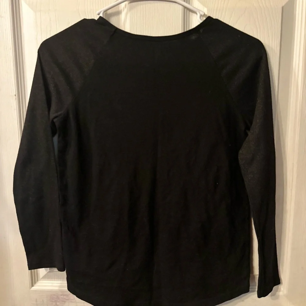 Black Kids Shirt with Pink Sequin Heart by The Children's Place Size L (10-12)